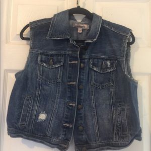 NWT! Denim vest with slight distress!